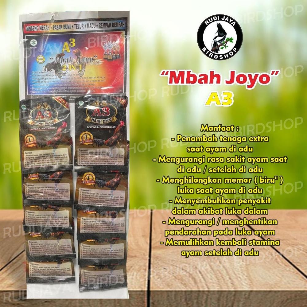 hjg-7 Mbah Joyo A3 1 Renteng Vitamin Jamu Ayam Untuk Penyembuhan Dan Persiapan Laga Tambah Stamina O