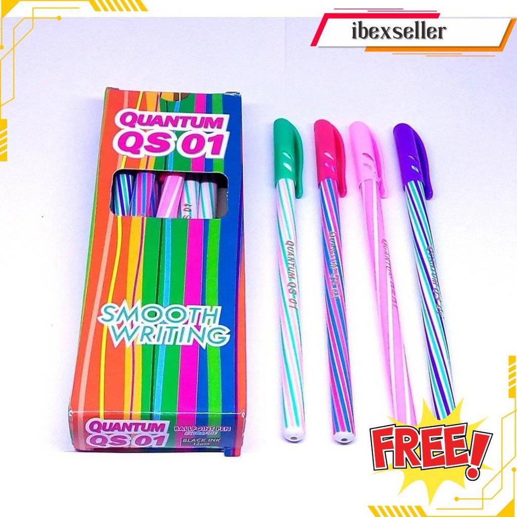 

Pulpen Bolpen Bolpoint Quantum Qs-01 Murah Isi 12 Pcs Siap Kirim