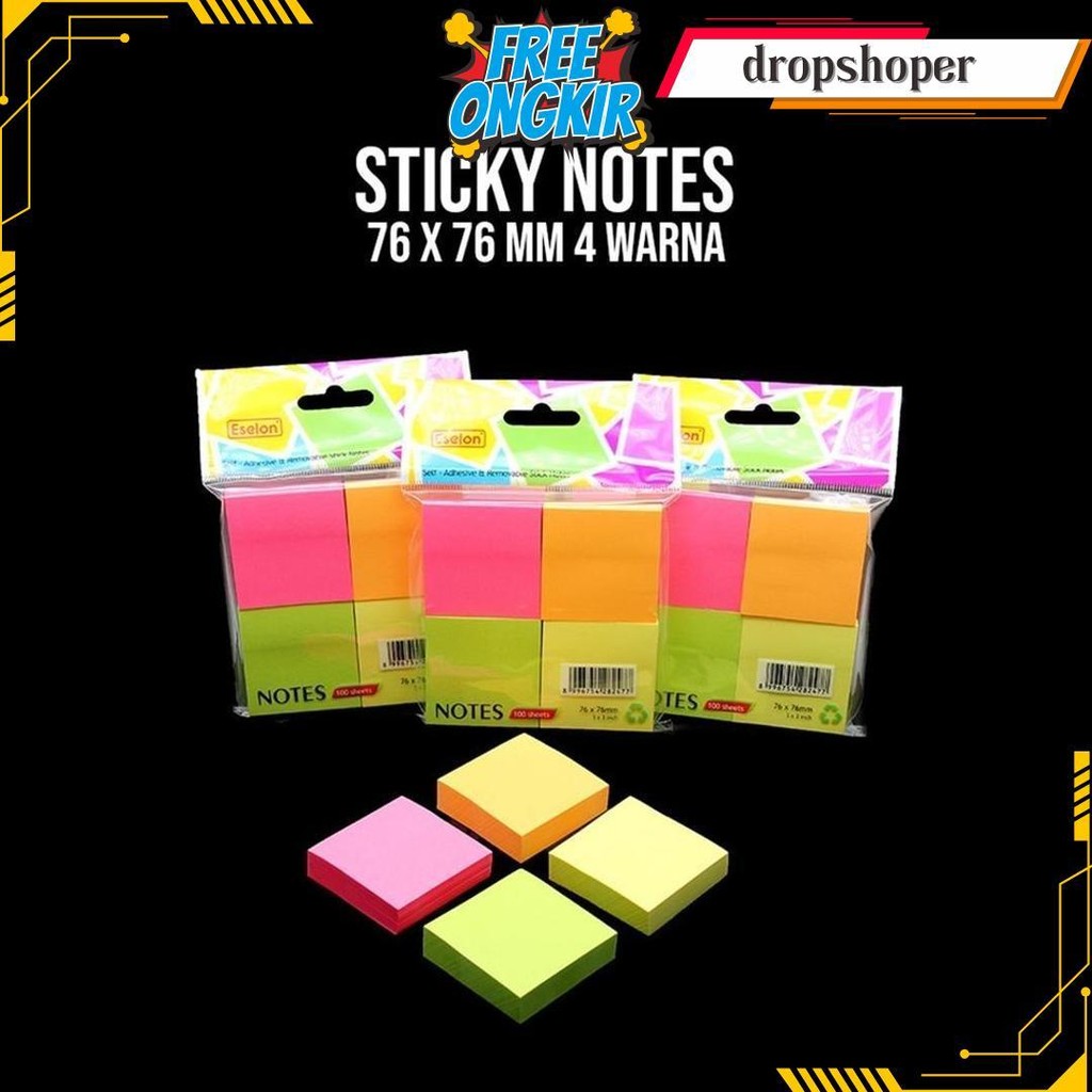 

Sticky Notes / Sticky Notes Eselon / Sticky Notes Polos 76*76Mm Terlaris