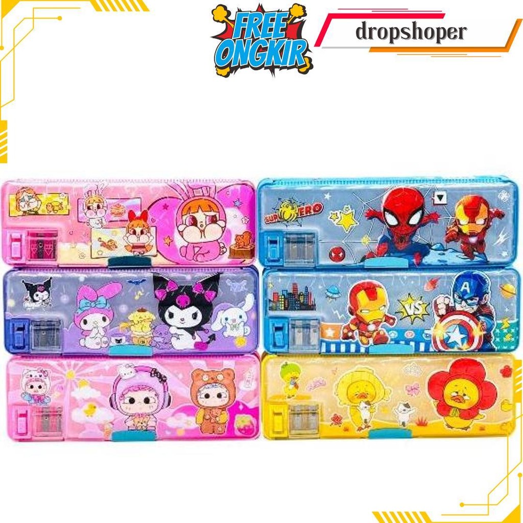 

Kotak Tempat Pensil Magnet Fancy Lucu Avenger Spiderman Kuromi Cry Baby Binatang Lucu Cod