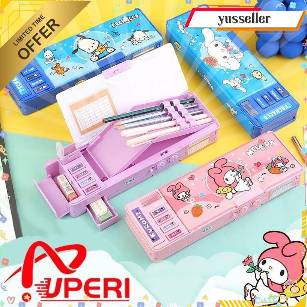 

Kotak Pensil/Bahan Tahan Air Kuromi Tempat Pensil Password /Multifungsi Lapis Ganda Berkapasitas Besar Lucu- Termasuk Rautan Pensil Kotak Alat Tulis Bisa Cod