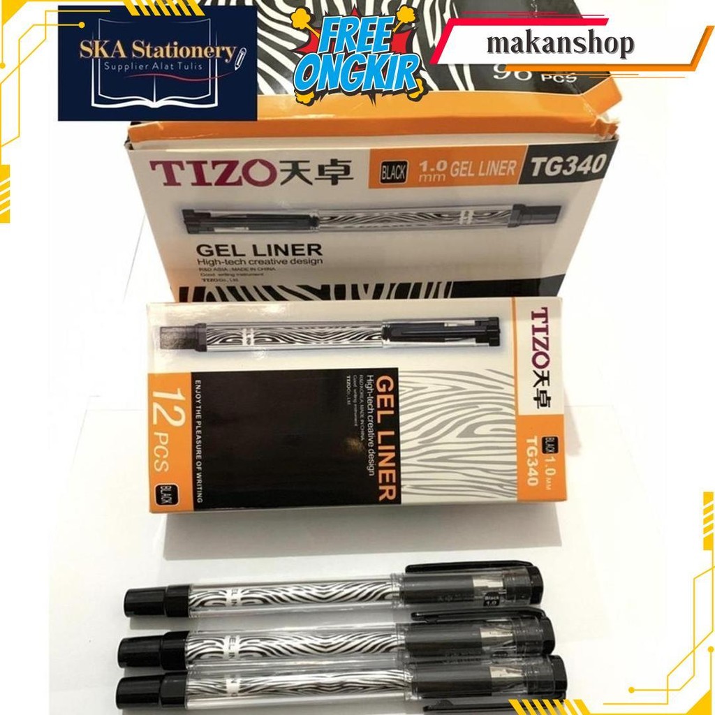 

Bolpen/Ballpoint/Pulpen/Ballpen Tizo 340 1.0 Hitam Biru (Lusin) Bisa Cod