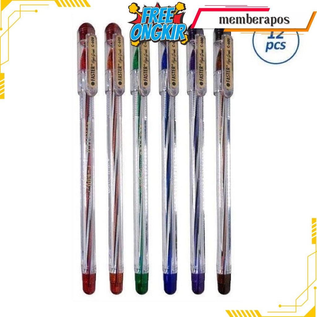

(1Pack) Pulpen Murah Bulpen Faster C600 0.7Mm Bisa Cod
