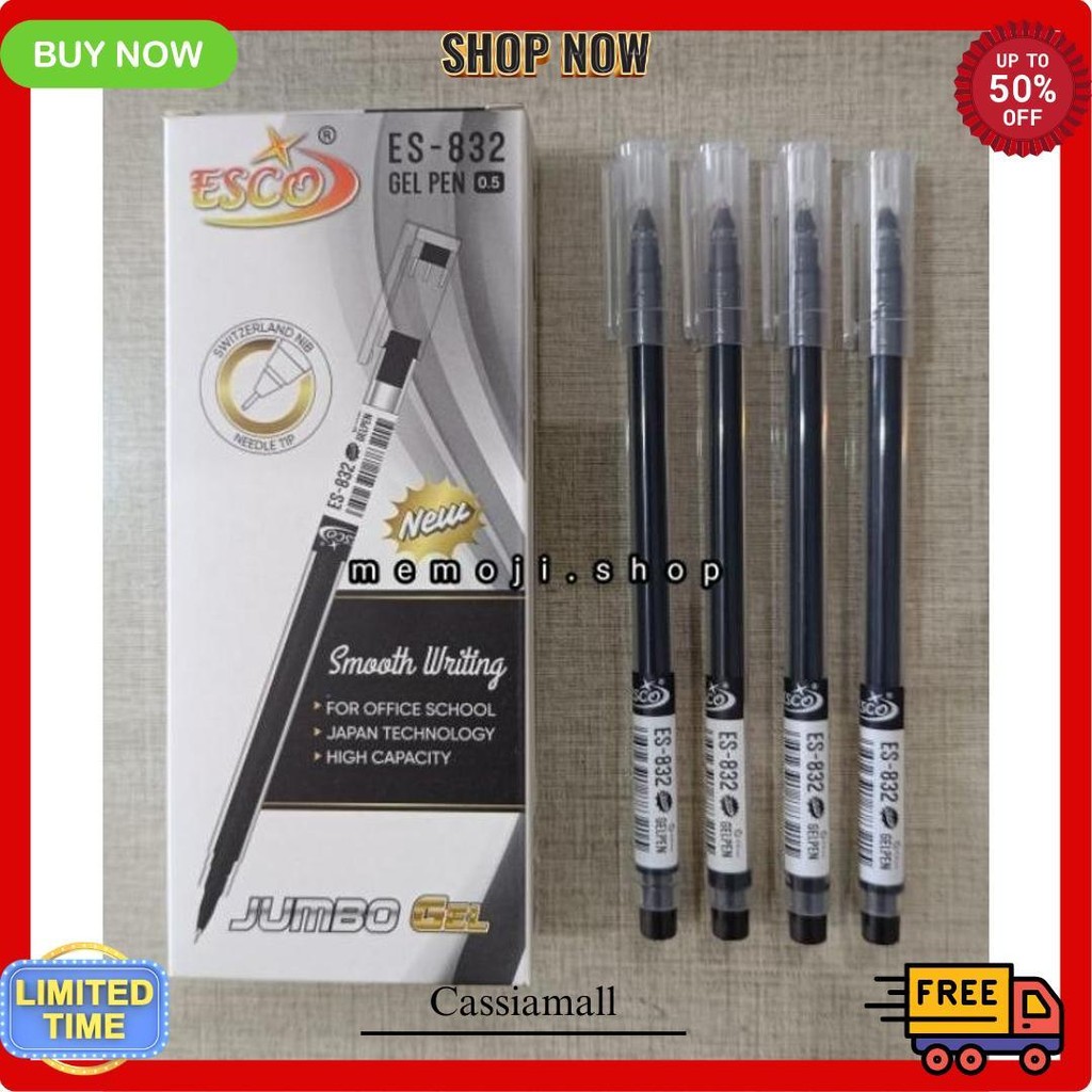 

Pulpen Gel Es-832 0.5Mm Hitam (12Pc) Terlaris