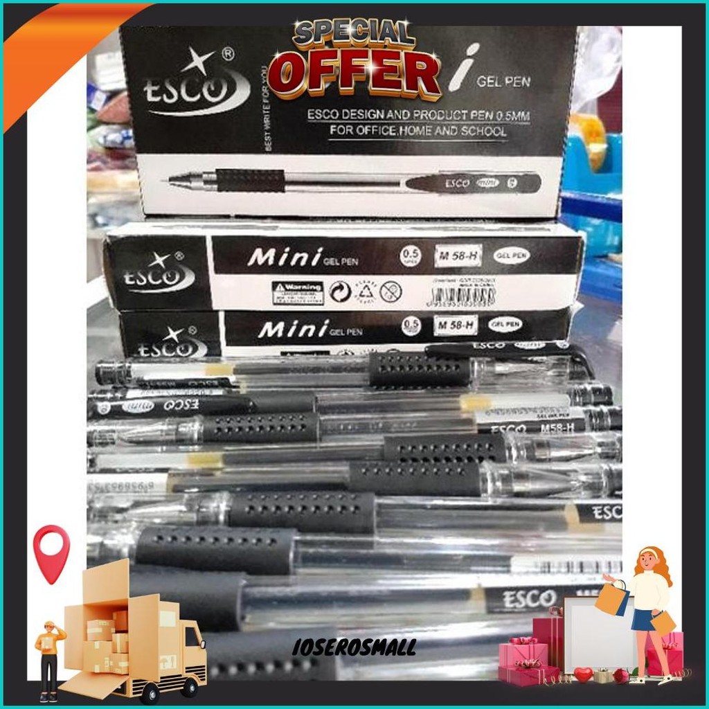 

Pulpen Esco Mini Gel 0.5Mm 1Pak (12Pcs) / Alat Tulis /Perlengkapan Sekolah /Pulpen Hitam Bisa Cod