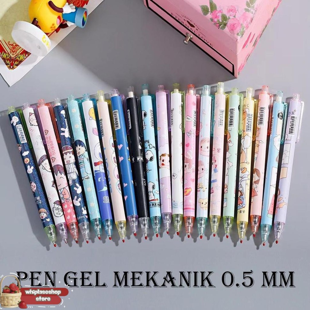 

Ed - 1 Lusin 12 Biji - Pulpen Gel Mekanik Motif Cartoon / Pen Gel Mekanik Lucu / Pulpen Aesthetic Cod