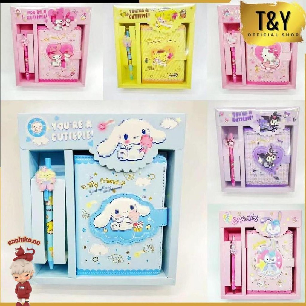 

T&Y Set Stationery 2 In 1 Paket Alat Tulis 2In1 Karakter Kartun Cute Alat Tulis Anak Sekolah Pulpen Notebook Magnet Murah