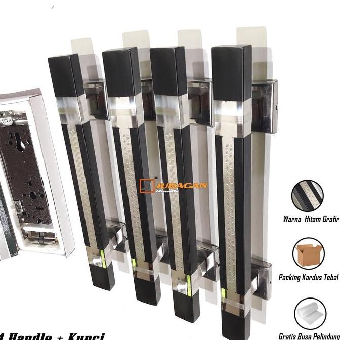 Handle Pintu Set Kunci Rumah 60 Cm - Gagang Stainless Steel Pintu 2 Daun - Body Kunci Body Pelor Teb