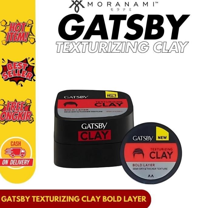 GATSBY Texturizing Clay Bold Layer Minyak Rambut Pria 20 gr 70 73 gram