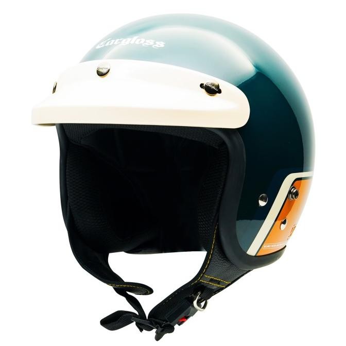 Helm Cargloss Race Track CFM Retro Half Face - Race Track Green `