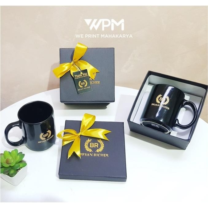 Sale Custom Mug Hitam + Hardbox Eceran / Satuan / Paket