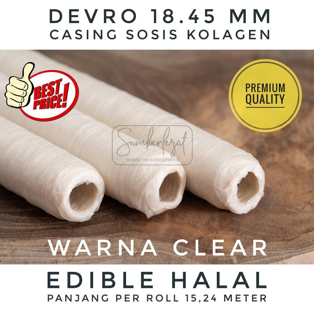 

18.45 mm CLEAR Casing Kulit Selongsong Sosis Kolagen Collagen Colagen Edible Halal Food Grade