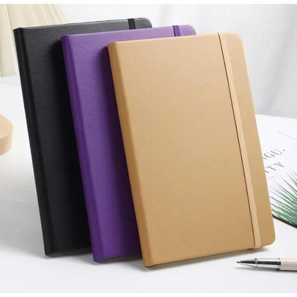 

Diskon!! Pu Leather Notebook With Strap Buku Catatan Garis Diary Hardcover
