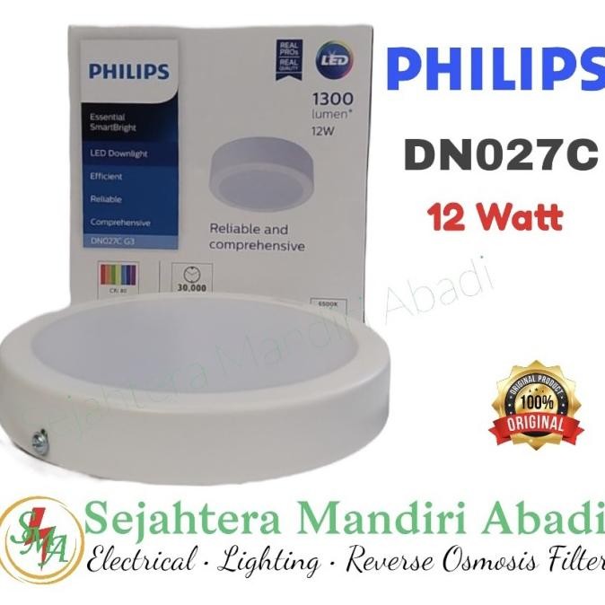 BEBAS ONGKIR - Lampu Downlight Philips DN027C Led 12 Watt Outbow Bulat