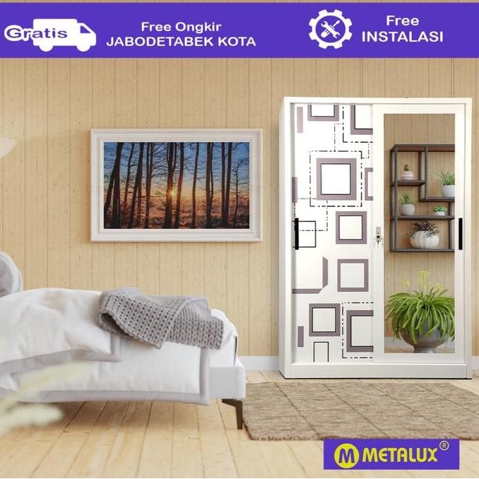 Promo Metalux Katori - Lemari Pakaian Sliding | Metal Sliding Wardrobe Besi Pintu Furniture