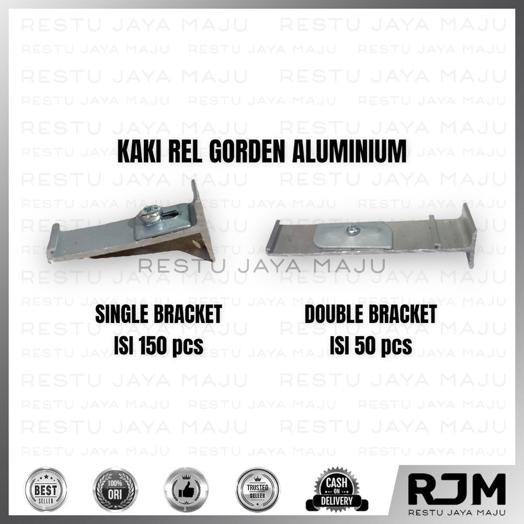 1 kotak Single Double Bracket Kaki Rel Gorden