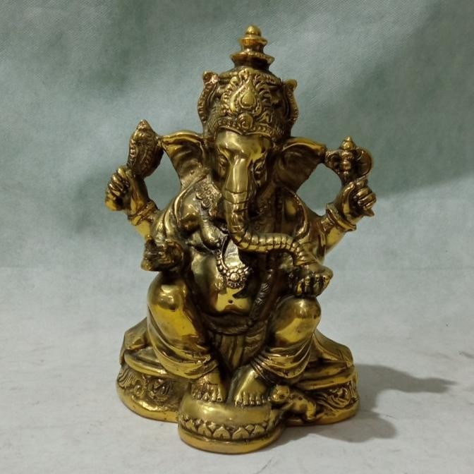 ] patung Dewa Ganesha perunggu medium