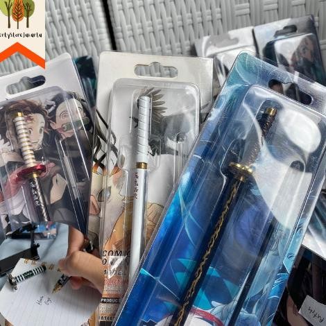 

Promo!! Pulpen Pedang Demon Slayer Mewah Free Refill Full Besi