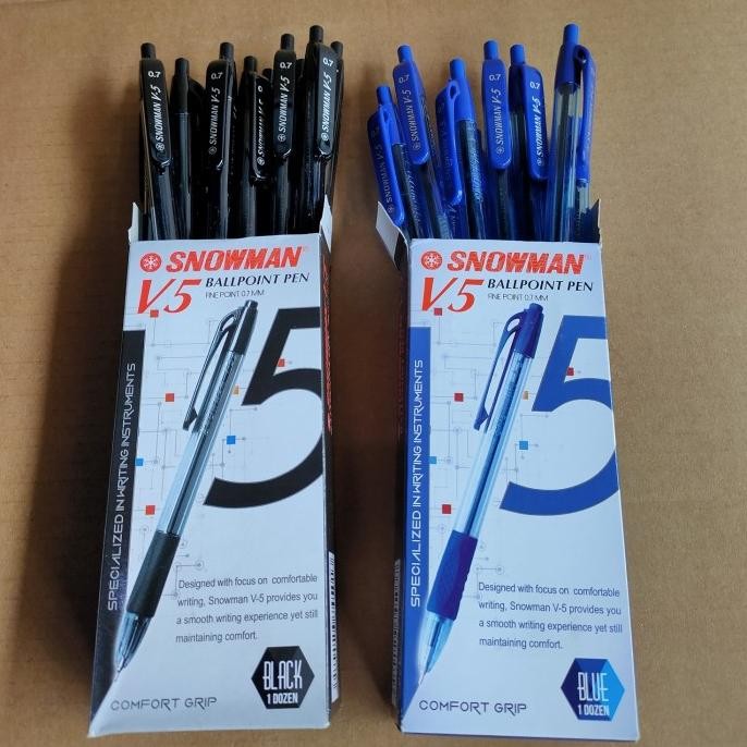 

Promo!! Pulpen Snowman V5 0,7 Hitam Biru Merah