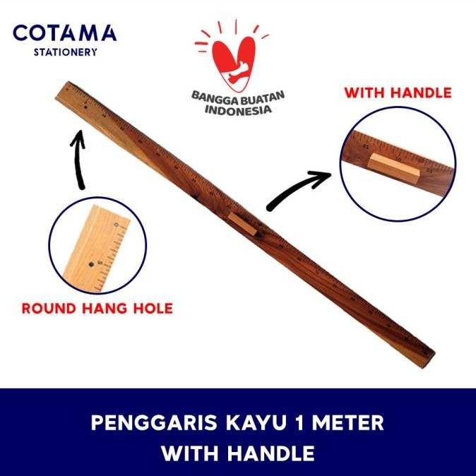 

Diskon!! Penggaris Kayu Papan Tulis Panjang 1 Meter / 100 Cm Dengan Handle