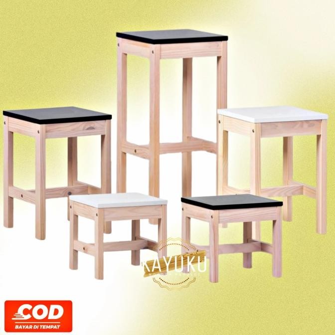 PREMIUM Bangku Kursi Kayu Minimalis jati Belanda / Bnagku Cafe Jati Belanda