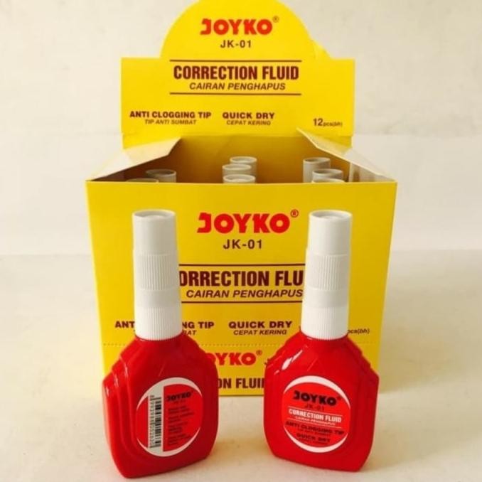 

Promo!! Correction Fluid Jk-01 Lusin / Tip-Ex Cair Jk 01 / Tipe X Jk01 12 Pcs