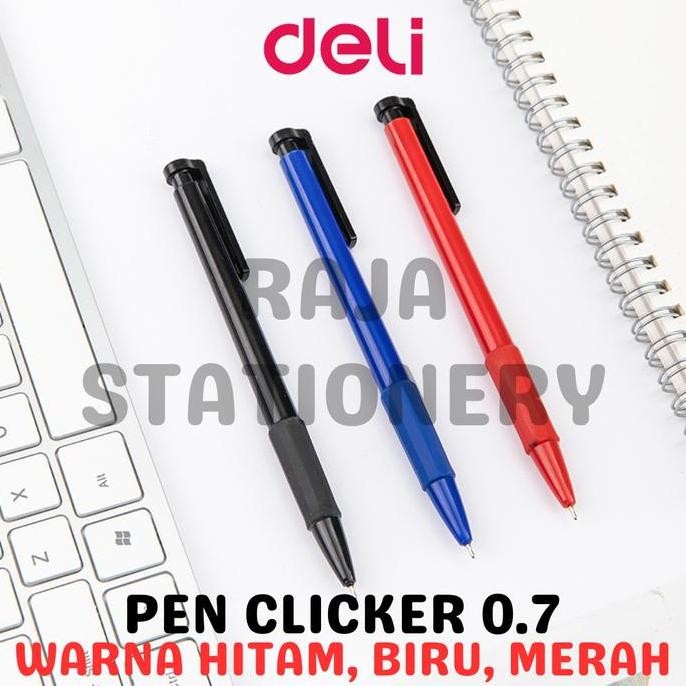 

Murah!! Deli Ball Pen Clicker 0.7 Black Blue Red Pulpen Bolpoin Pen Deli Cetek 6546S Hitam Biru Merah [36Pcs]
