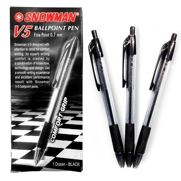 

Murah!! Pen Snowman V-5 0,7 Mm Hitam / Biru