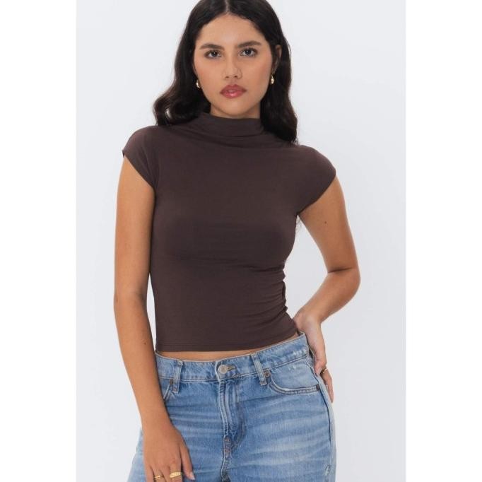 High Neck Cap Sleeve T-shirt | Arus the Brand