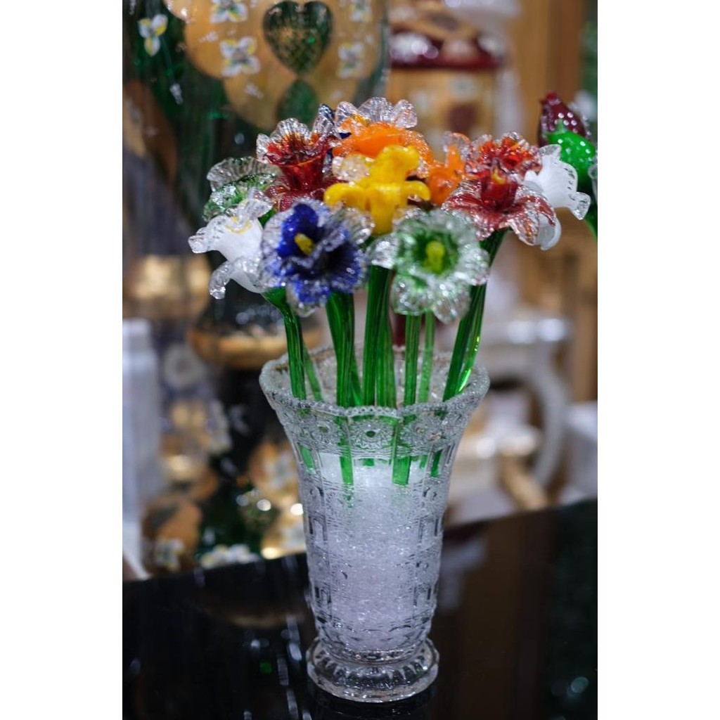 Bunga Mawar Kristal 1 set 6 pcs (6 warna)