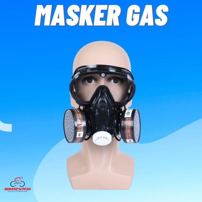 Masker Gas Respirator Full Face Active Carbon Air Brush New Stok