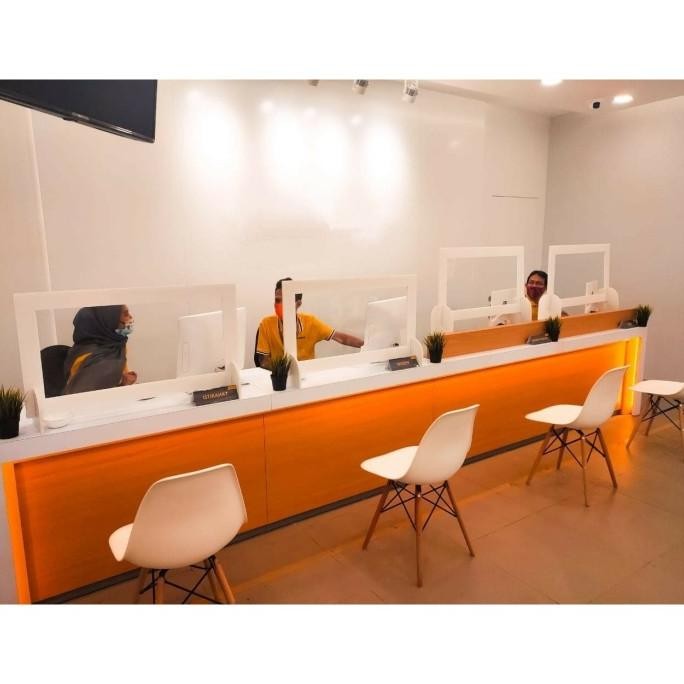 Murah Sekat Pembatas Meja ukuran 70x60 cm isi 6 Pcs - Covid Shield Combi Non COD