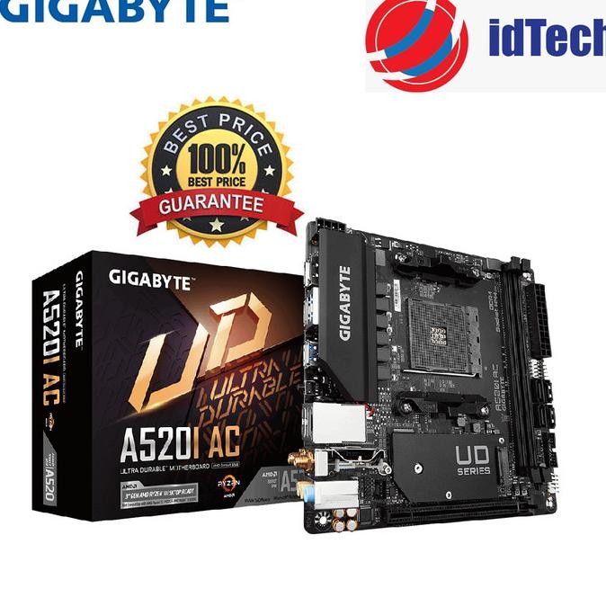 Gigabyte Motherboard AMD A520I AC ( Mini-ITX, 2 x DDR4, Socket AM4 )