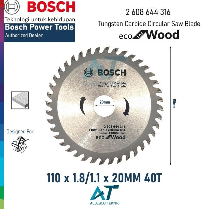 BOSCH MATA GERGAJI KAYU 4 INCH 40T ECO CIRCULAR SAW BLADE