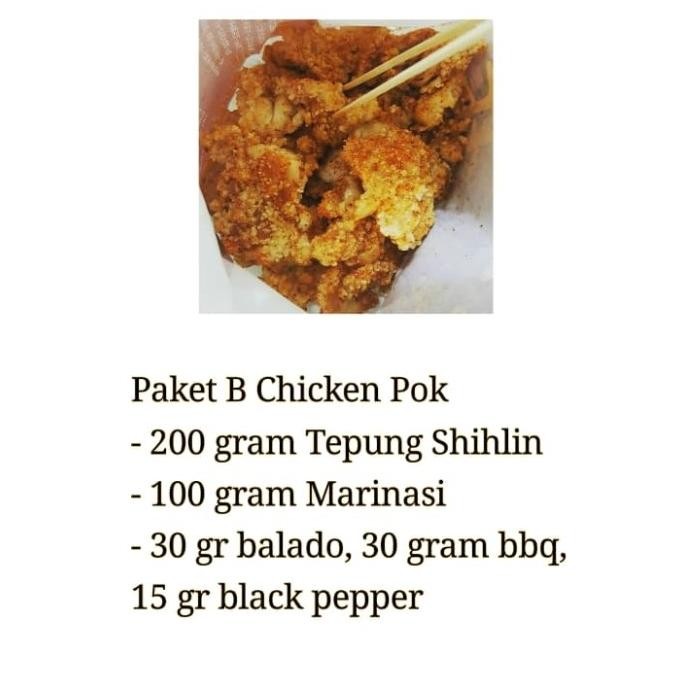 

&<&<&<&] Paket B ayam pok/chicken pok (tepung shihlin + marinasi + bumbu tabur)