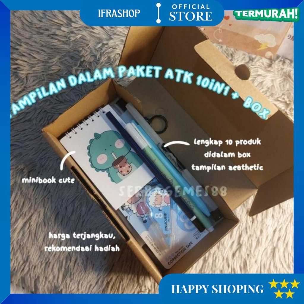 

Serbagemes88 - Set Alat Tulis 10 In 1 Lengkap / Stationery Untuk Hadiah / Hampers Kado Gift / Paket Alat Tulis / Alat Tulis Paket / Sekolah / Stationery Set Aesthetic D Best Seller