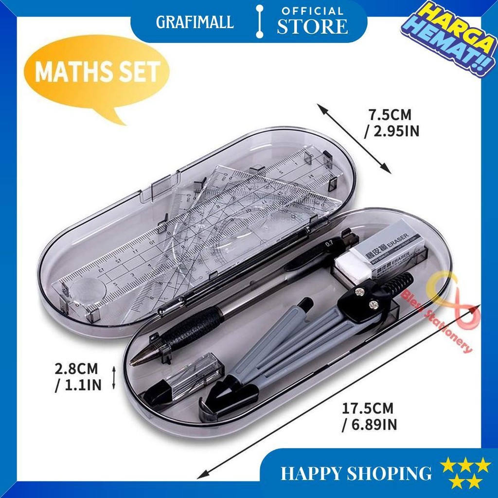 

Jangka Penggaris Busur Sekolah Deli Compass Drafting Set Square Ruler D Gratis Ongkir