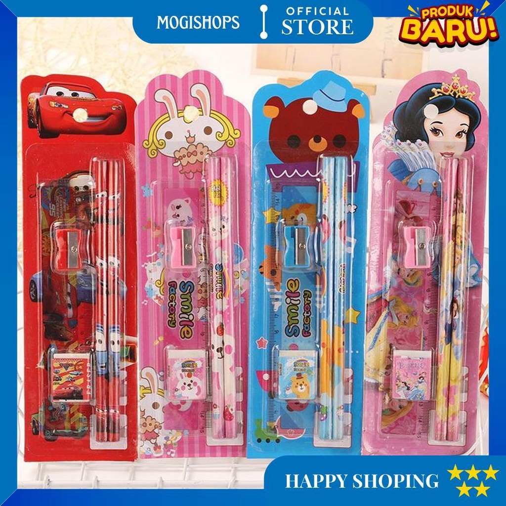 

Set Alat Tulis Sekolah 5 In 1 Karakter Lucu / Mini Stationery D Promo 4.4