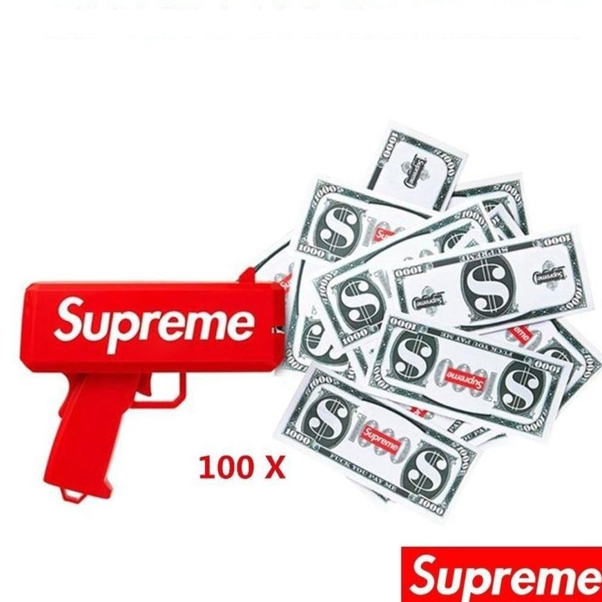 fx-23 Mainan Anak Tembakan Money Gun Dollar Uang Supreme Merah Lucu Murah Prank Youtube Seru Konten 