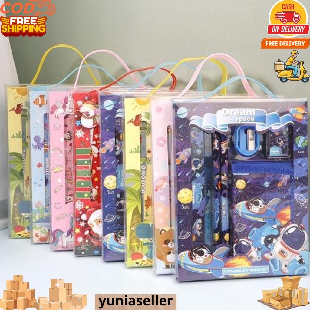 

Gratis Ongkir - S5926 Stationery Set / Alat Tulis Set 6 In 1 Hadiah Souvenir / Paket Alat Tulis + Dompet Anak / Alat Tulis Set Karakter D Sale