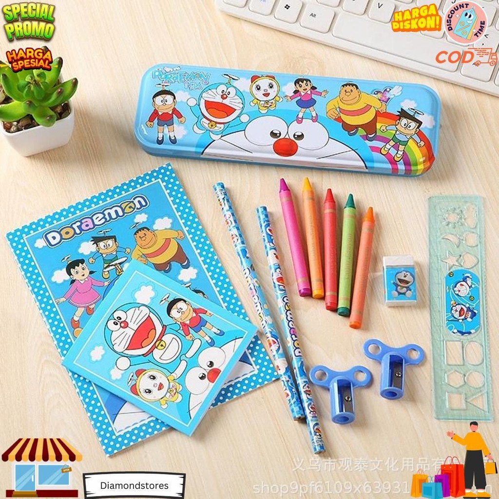 

Stationary Alat Tulis Set 14 In 1 / Paket Alat Tulis Anak Motif Kartun Karakter Lucu D Termurah