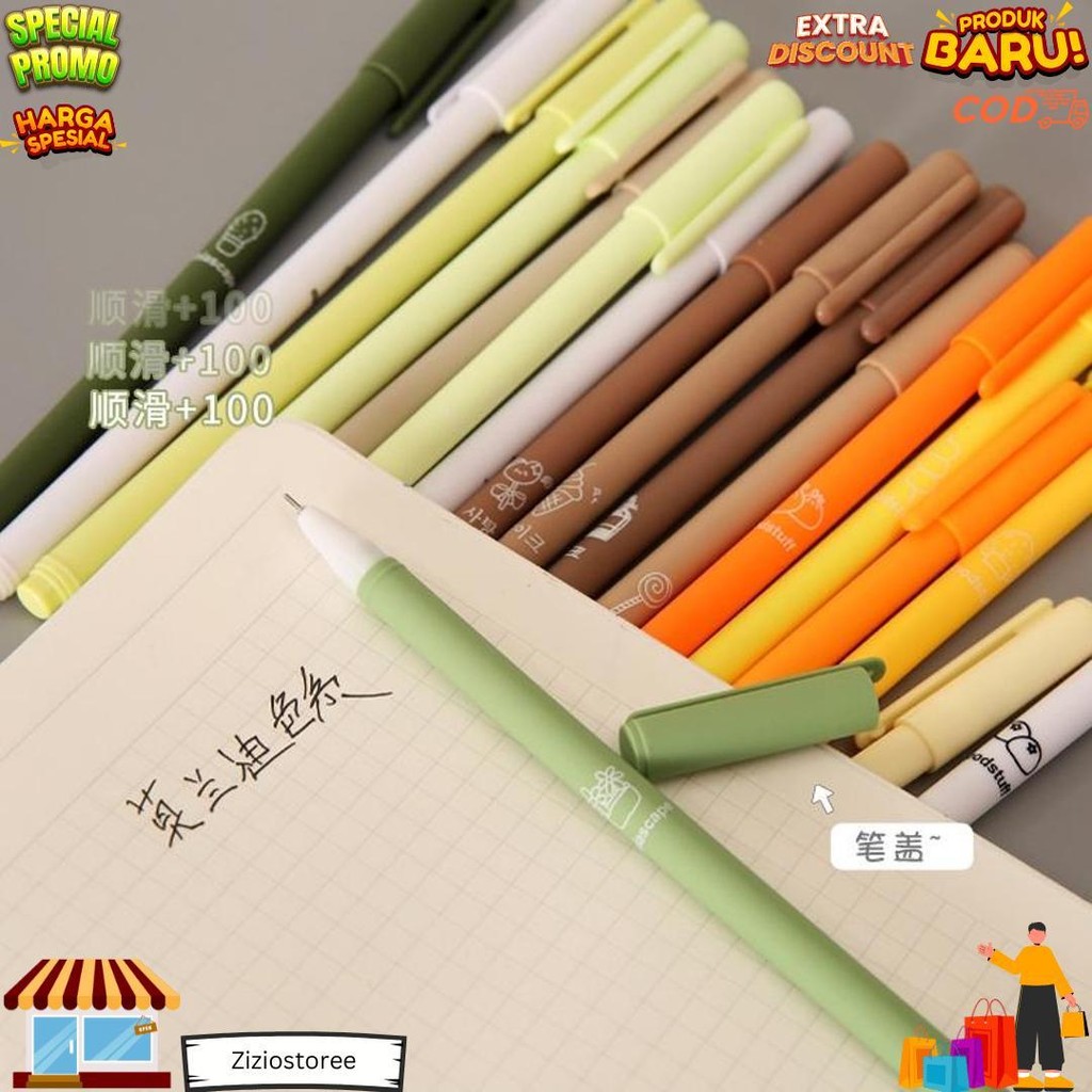 

1 Set 6Pcs Pulpen Gel Aesthetic Polos Warna Pastel Matte 0,5 Mm Lg D Terlaris