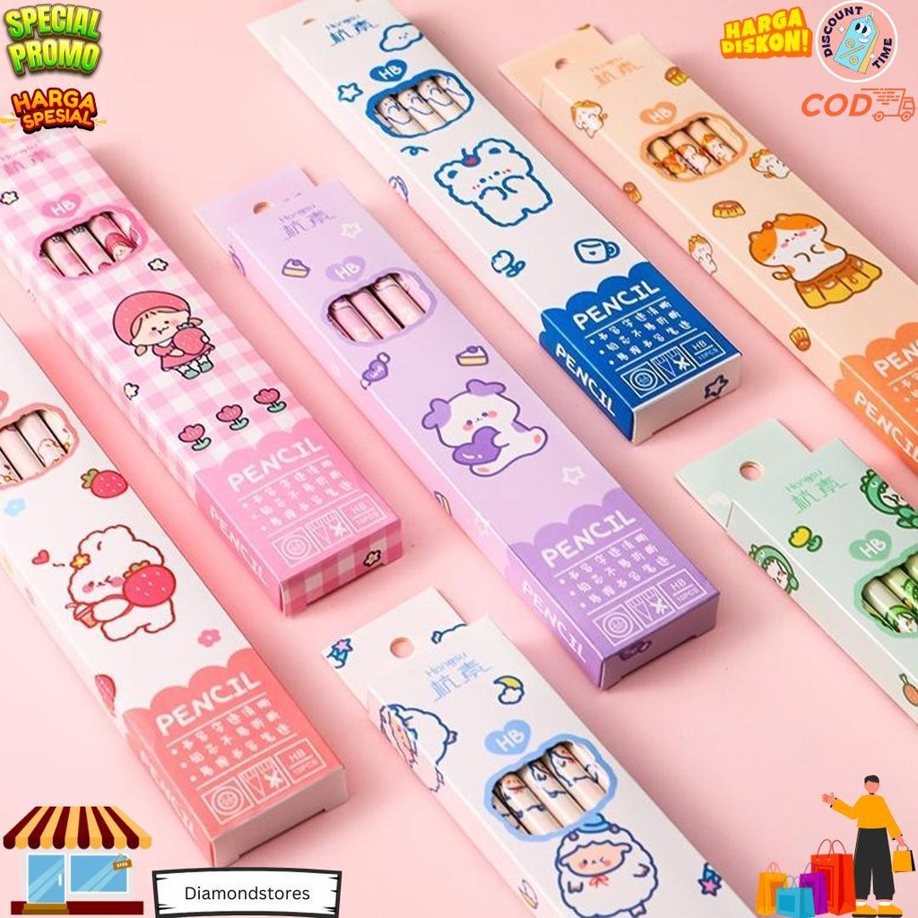 

Peach - Pensil Anak Karakter Lucu / Pensil Set Pack Cute / Pensil Set Alat Tulis Sekolah Anak / Pensil Set Isi Banyak S5670 D Cod