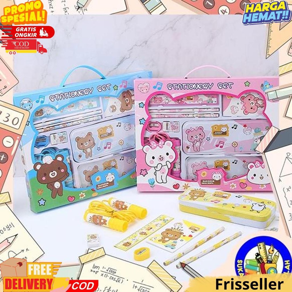 

Stationery Set Isi 8 In 1 Cute Teddy Bear S8016 D Promo Puncak