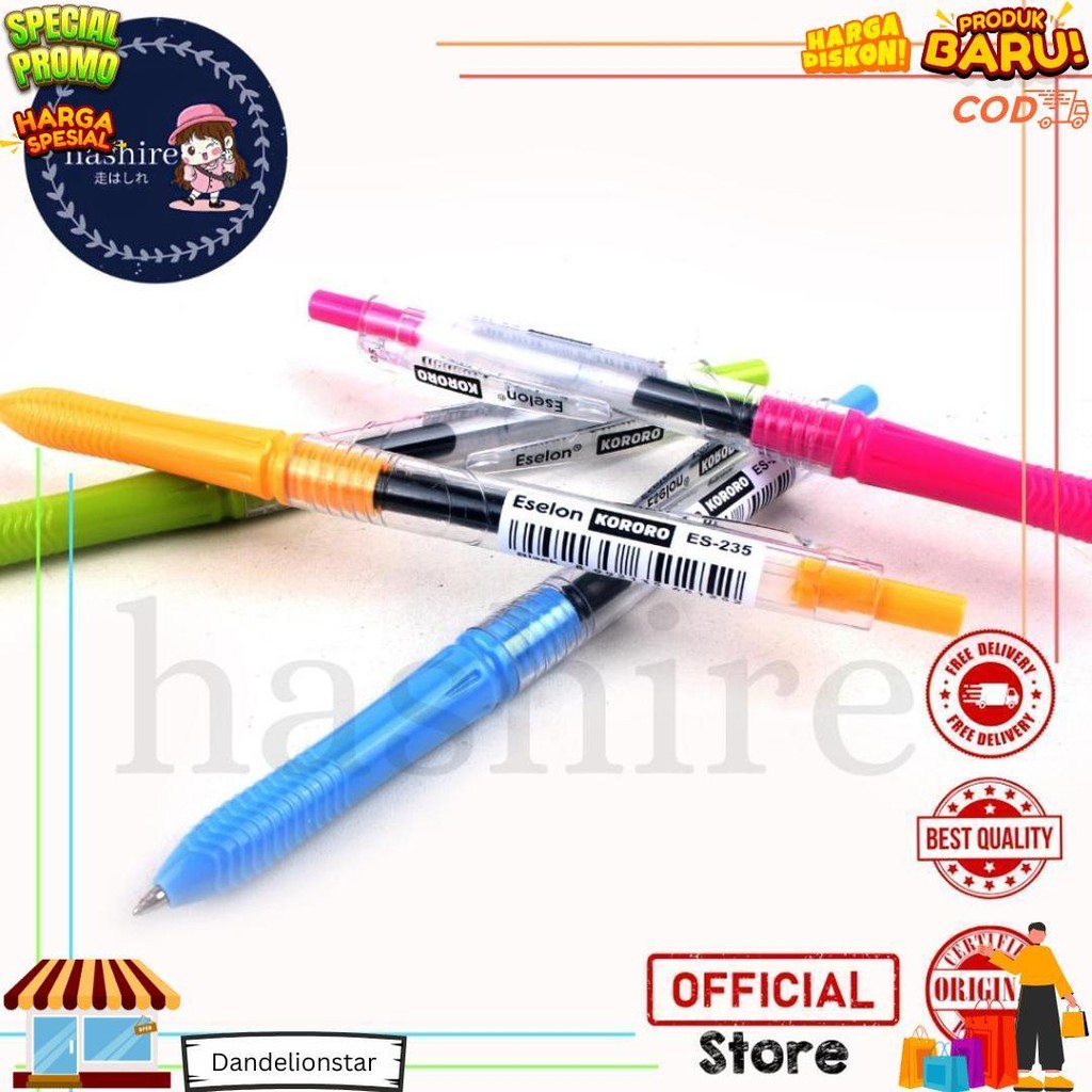 

12Pcs Pulpen Gel Eselon Gp-240 Kororo / 1 Pak Pulpen Gel Cetek 0.5Mm D Gratis Ongkir