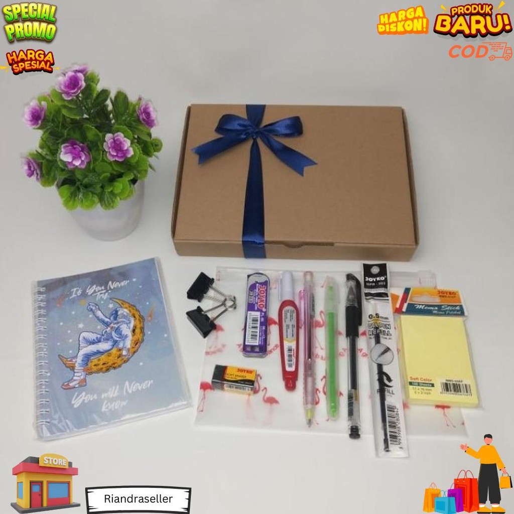 

Paket 1 Alat Tulis Anak Sekolah / Hampers Alat Tulis Kantor / Alat Tulis Set Pensil Mekanik Pulpen Penghapus Joyko D Terlaris