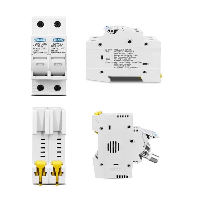 Murah 20A - Pv Dc Fuse Holder 2P With Fuse 20 A 1000V Solar Cell Panel Surya