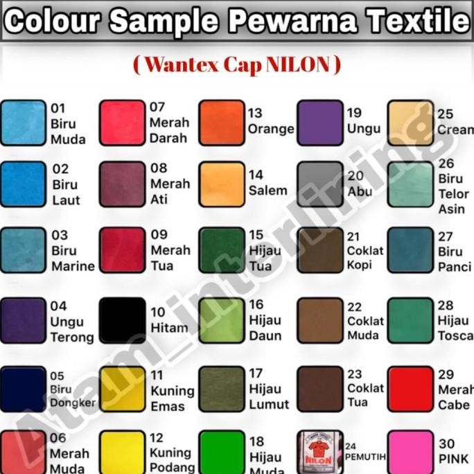 

Baru Wantex Per 1 Renceng 30Warna X 10Pcs = 300Pcs Wantek Cap Nilon Pewarna Premium