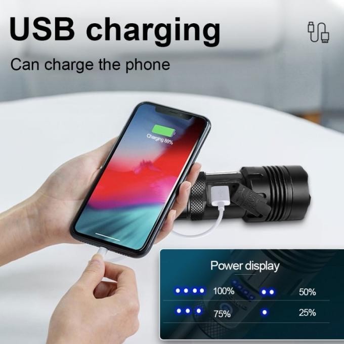 Senter Led Xhp70.2 P70 Baterai 26650 9000Lm Zoom Flashlight Charge Usb Original Dan Terpercaya