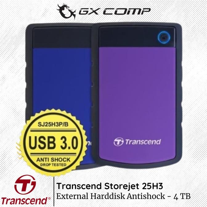 Sale Transcend Storejet 25H3 4Tb Hdd | External Harddisk Antishock